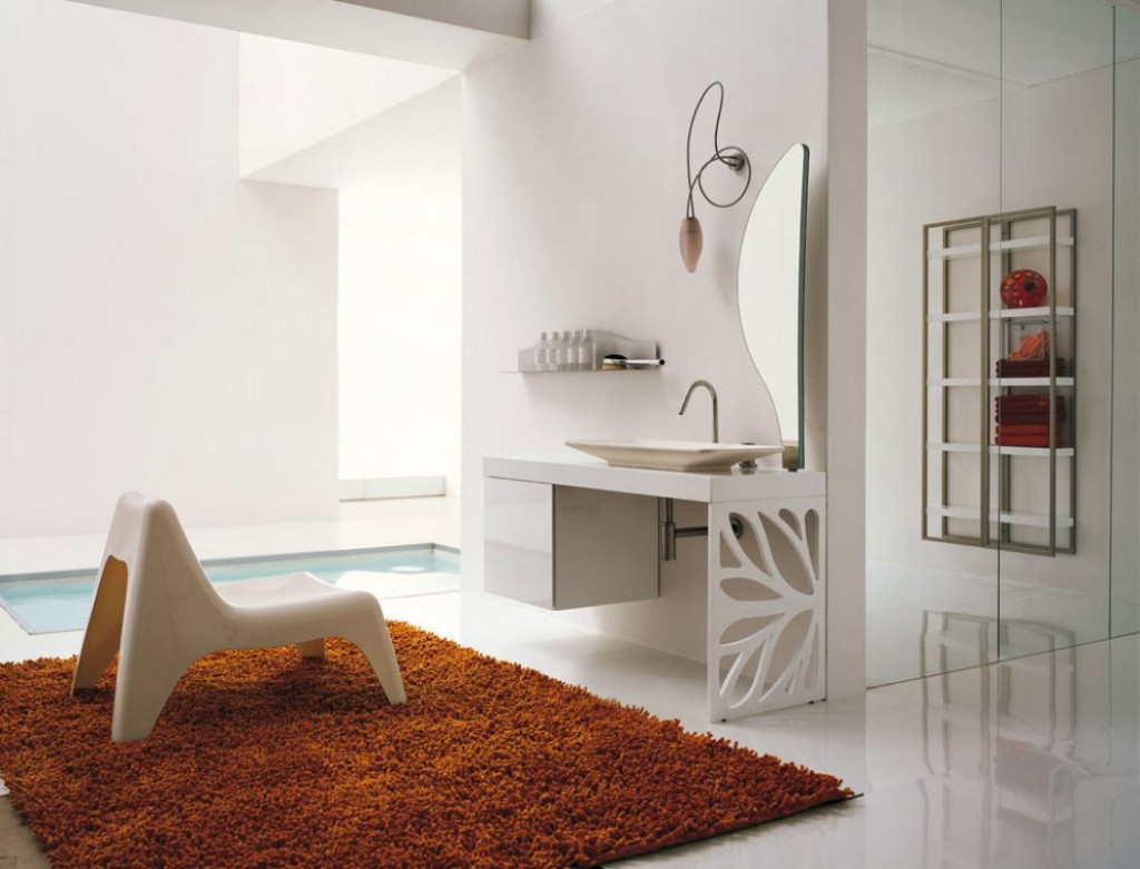 Top Design Modern Bathroom with Rug and Chair
