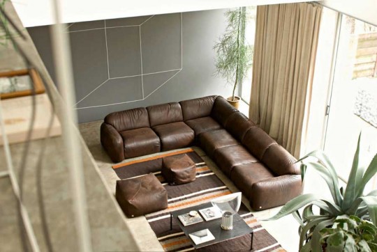 Luxury Brown and Beige Leather Sofas - Interior Design Ideas