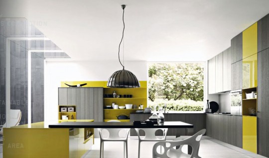 Cool Grey Mustard Yellow Kitchen Ideas 540x317 