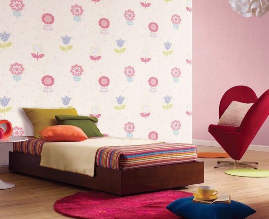 Beautiful Colorful Flower Wall Decal for Girls Room - Interior Design Ideas