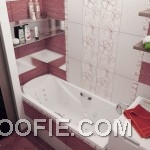 Modern Red White Floral Bathroom Tile Ideas