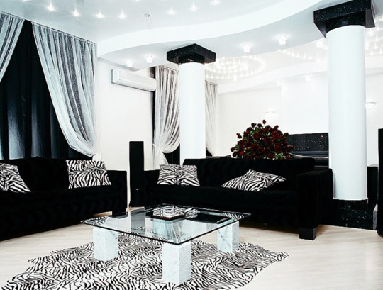 Luxurious black sofa living room - Interior Design Ideas